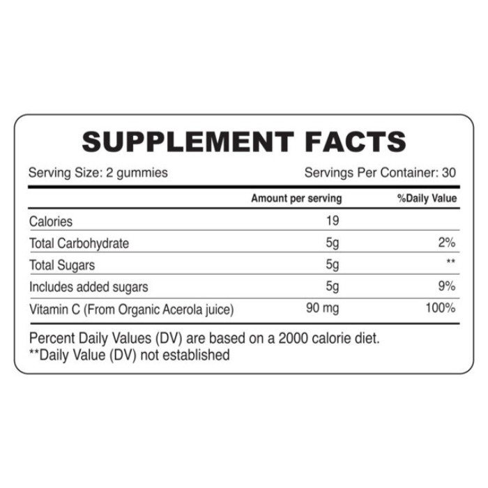 Organic Earth Vitamin C Gummies for Kids, Immune Support with Acerola and Antioxidants - 60s