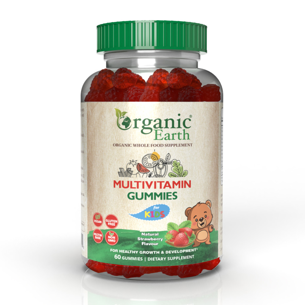 Organic Earth Kids Multivitamin & Mineral Gummies, Vegan, Natural and Antioxidant-Rich - 60s
