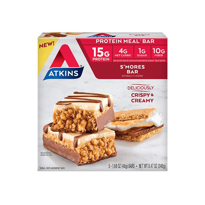 Atkins Protein Meal Bar Crispy & Creamy S Mores 240g 5s