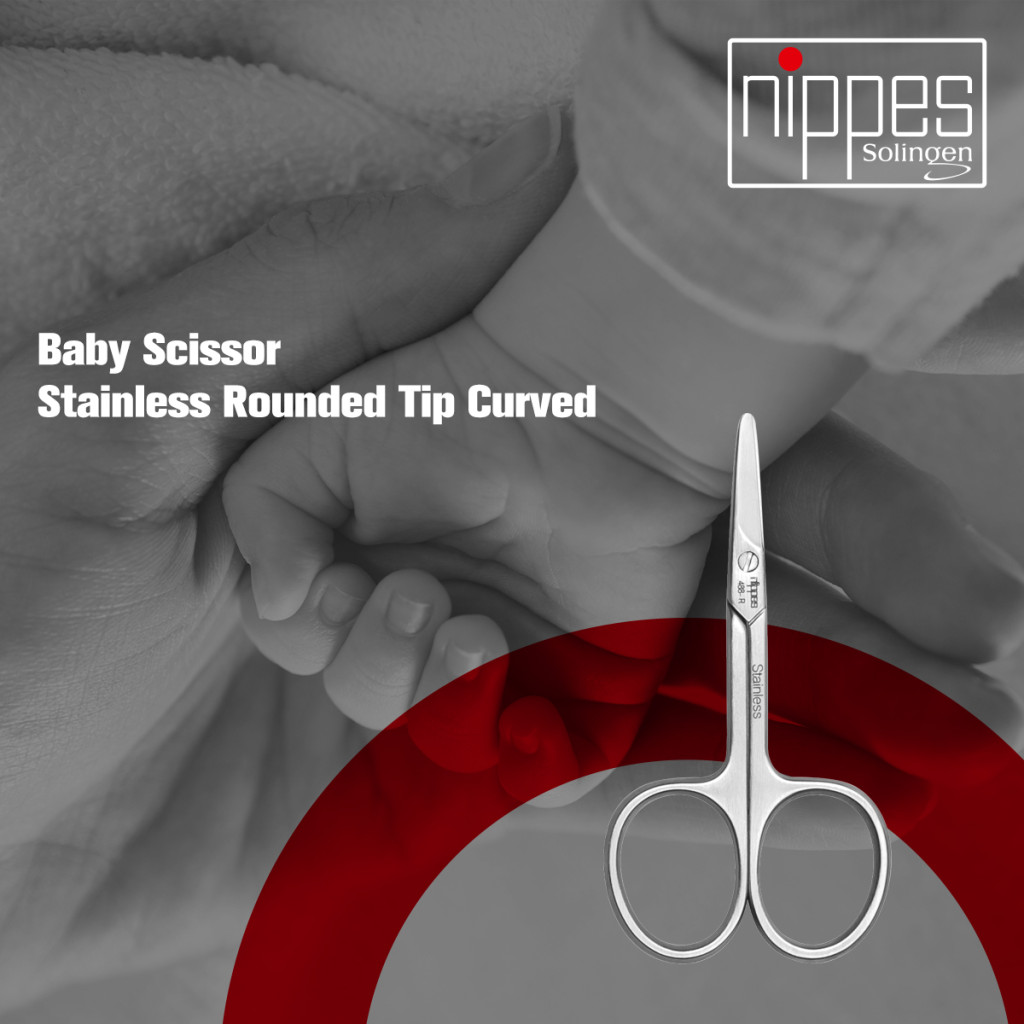 Nippes Baby Scissors Stainless Rounded Tip Curved 8cm 488R