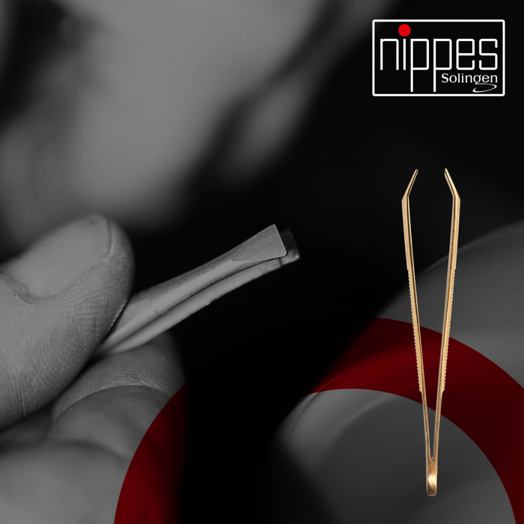 Nippes Tweezer Gold Tip Crab Claw Bented 9SGP