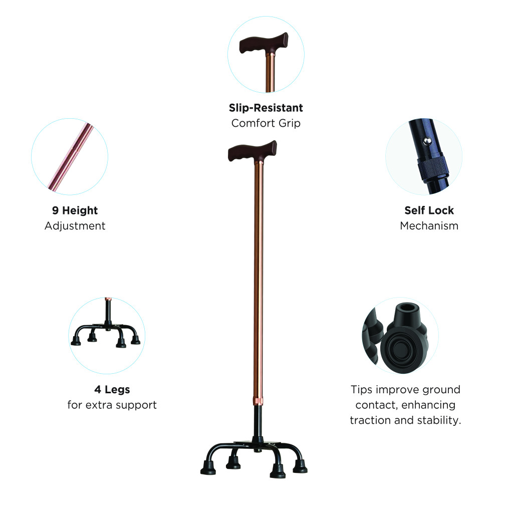 Trister Walking Stick Quad Legs TS 962WS-QL
