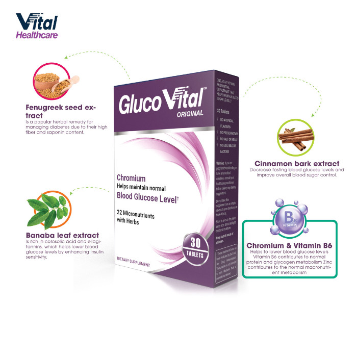 Vital Healthcare Gluco Vital Original Tab 30s