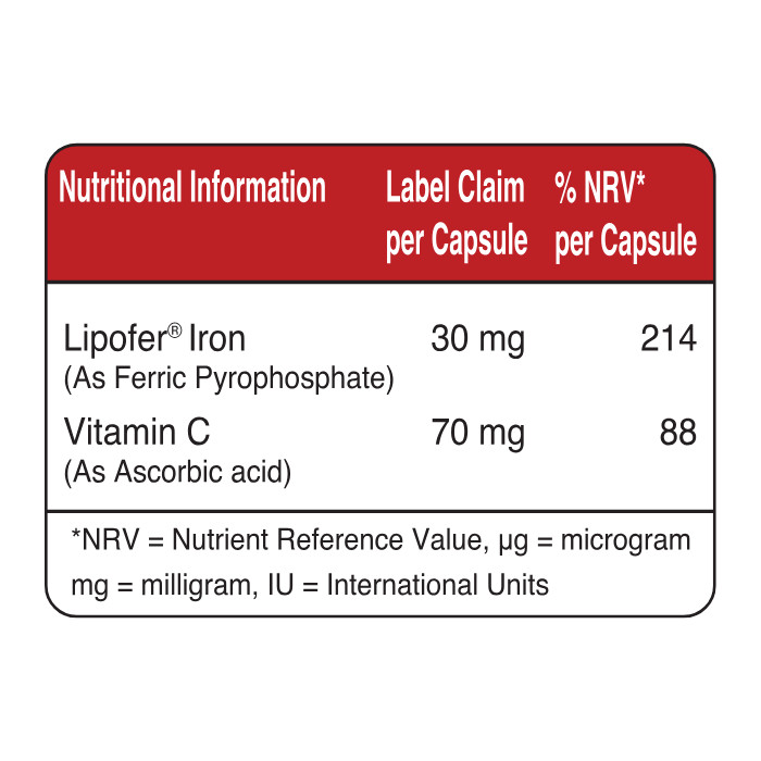Vital Healthcare Lipoferra C Capsules 30s