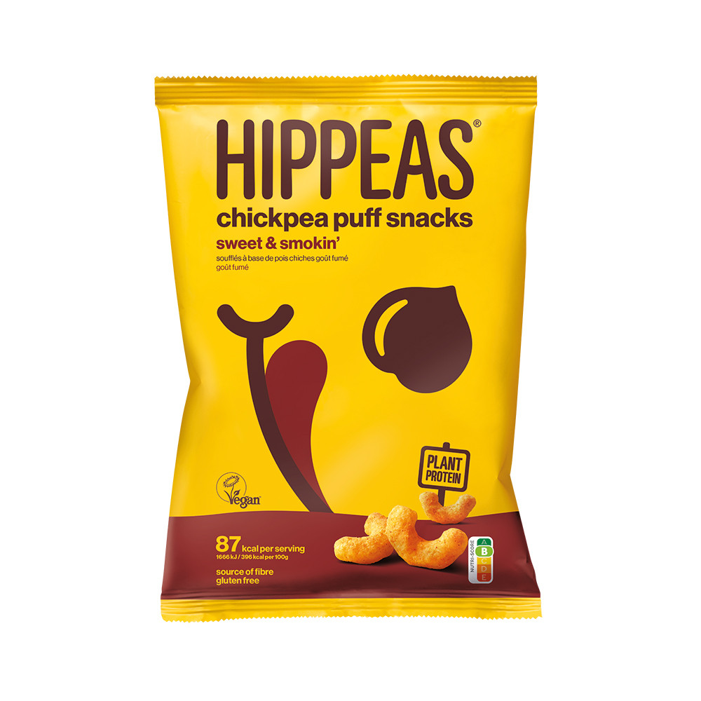Hippeas Chickpea Puff Snacks Vegan Sweet & Smokin 8 x 78g