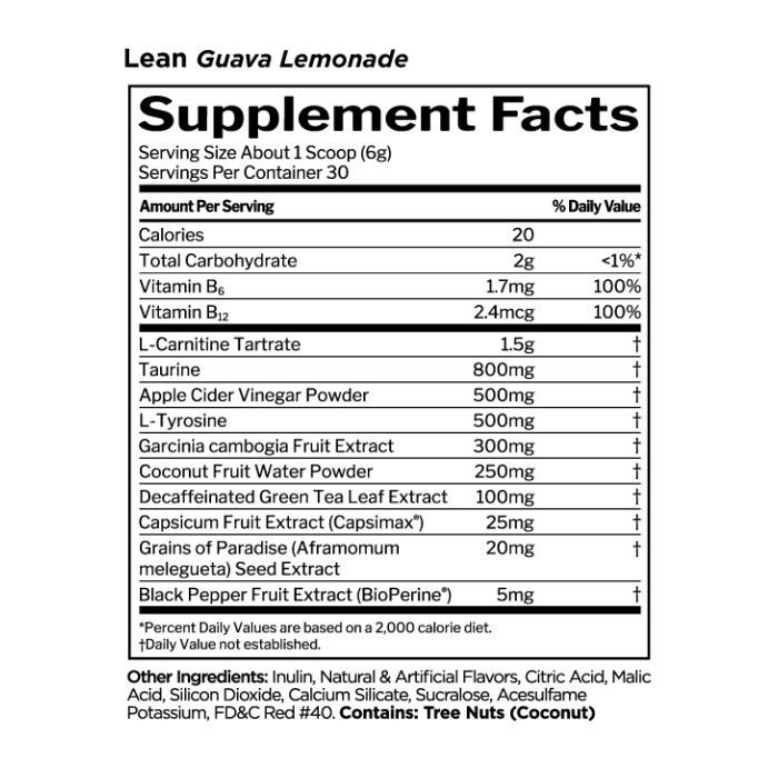 Rule 1 Lean Powder Guava Lemonade 30 Servings