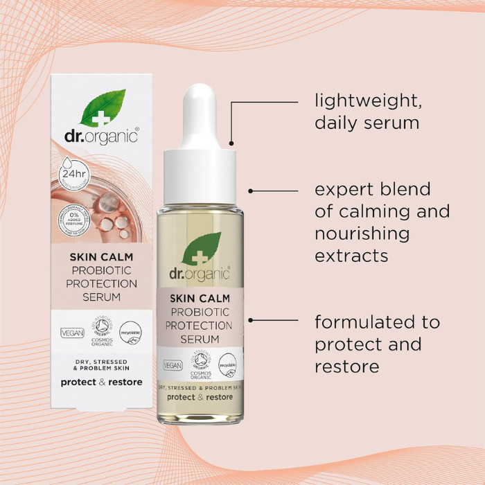 Dr Organic Skin Calm Probiotic Protection Serum 30ml