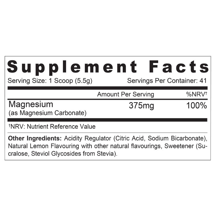 Sunshine Nutrition Magnesium Raspberry Lemon 8oz