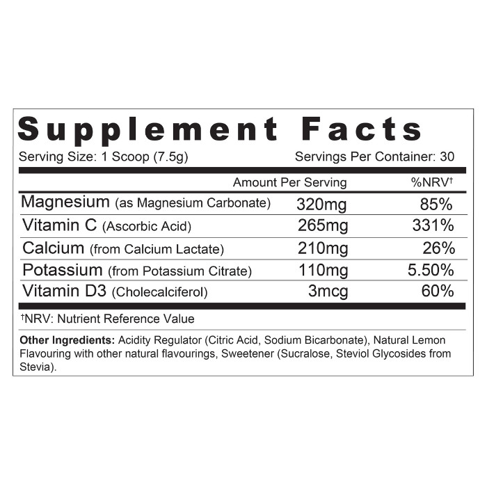 Sunshine Nutrition Magnesium + Calcium Raspberry Lemon 8oz