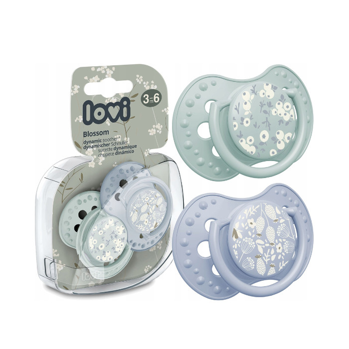 Lovi Dynamic Soother Blossom Boy 3-6M Blue 2s 22/922