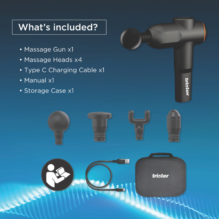 Trister Physio Gun Massager, Deep Tissue & Muscle Relaxation - TS 560GM
