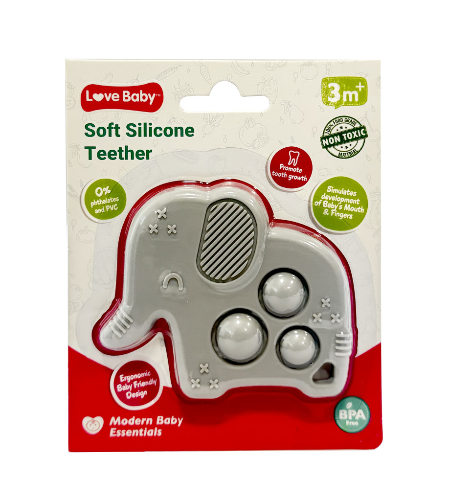 Love Baby Soft Silicone Teether Elephant 1s