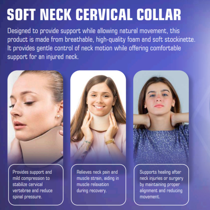 Hercules Soft Neck Cervical Collar Support, Orthopedic Neck Brace for Cervical Pain & Posture Support - Medium