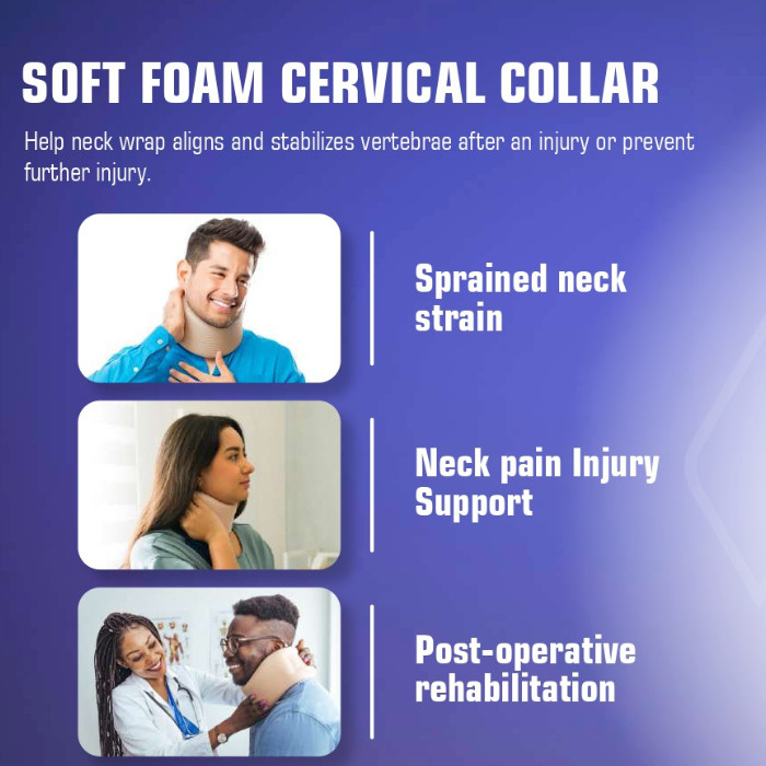 Hercules Soft Neck Cervical Collar Support, Pain Relief for Neck Strain, Whiplash & Posture ,Lightweight & Soft - Small