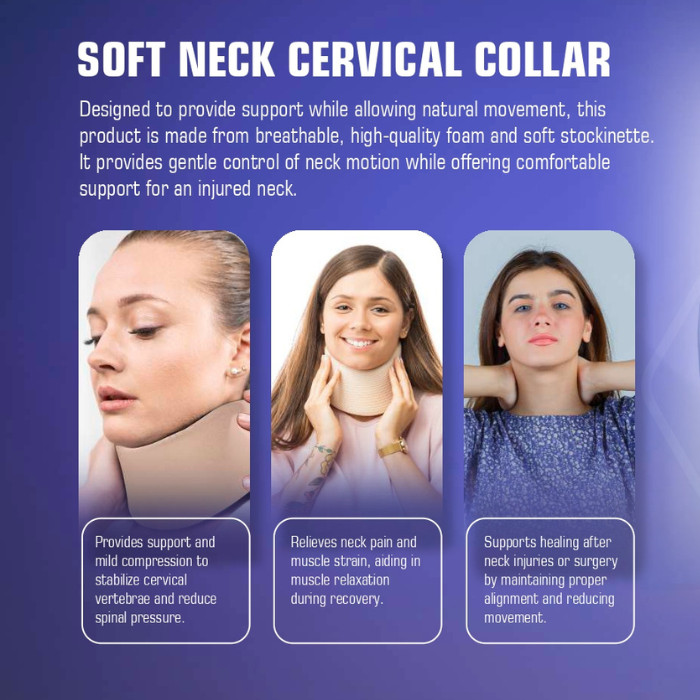 Hercules Soft Neck Cervical Collar Support, Pain Relief for Neck Strain, Whiplash & Posture ,Lightweight & Soft - Small