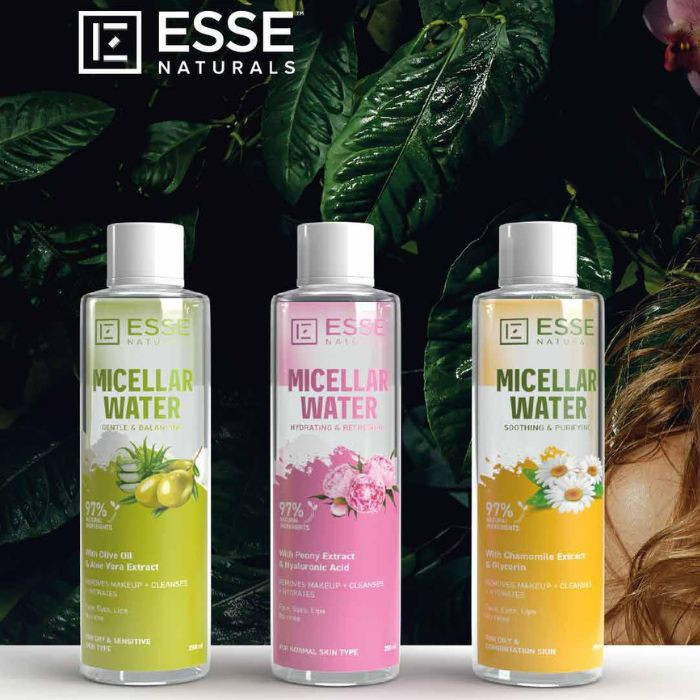 Esse Beauty Micellar Water Hydrating & Refreshing, 97% Natural Origin Makeup Remover for Normal Skin, 250ml