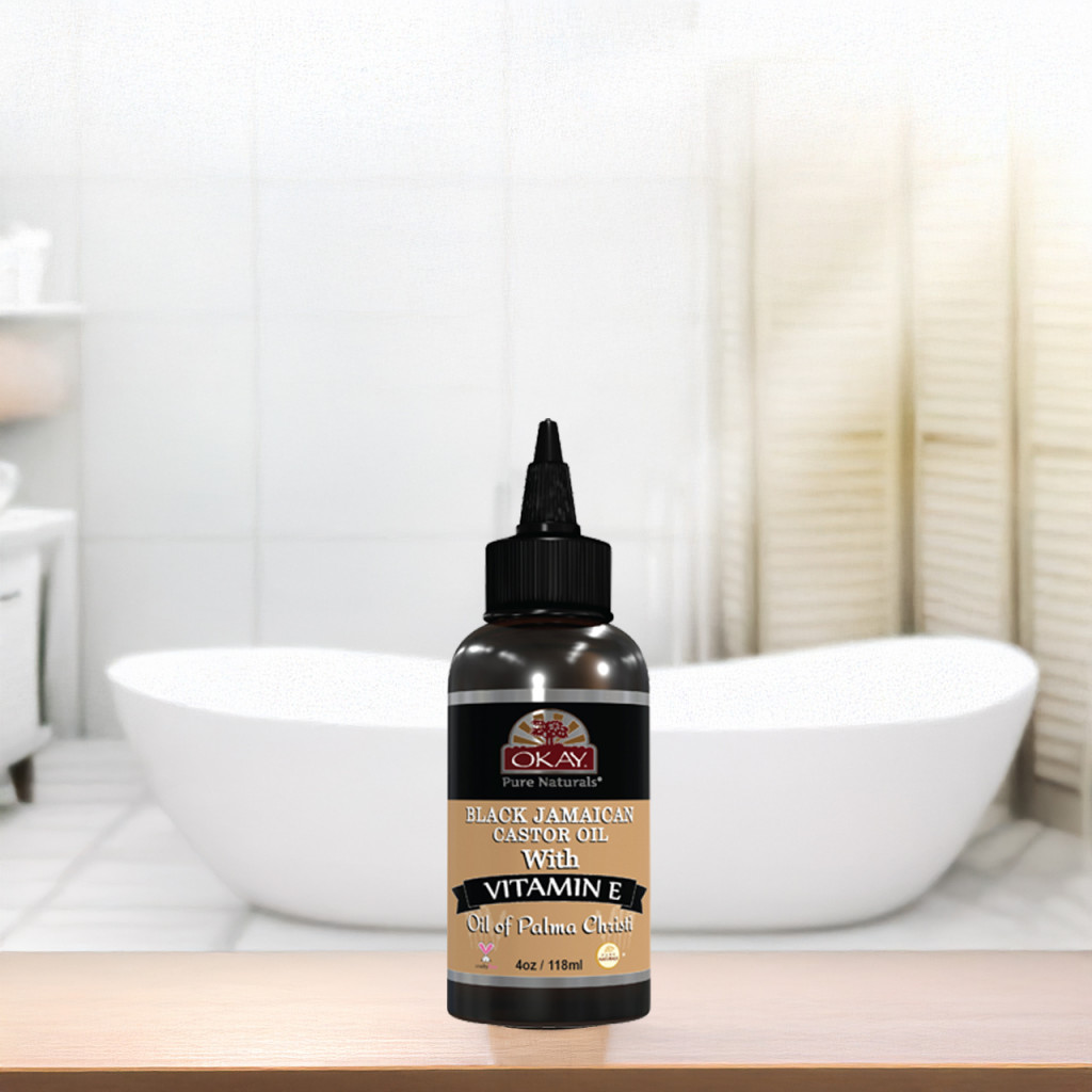 Okay Pure Naturals Black Jamaican Castor Oil with Vitamin E & Panthenol 118ml
