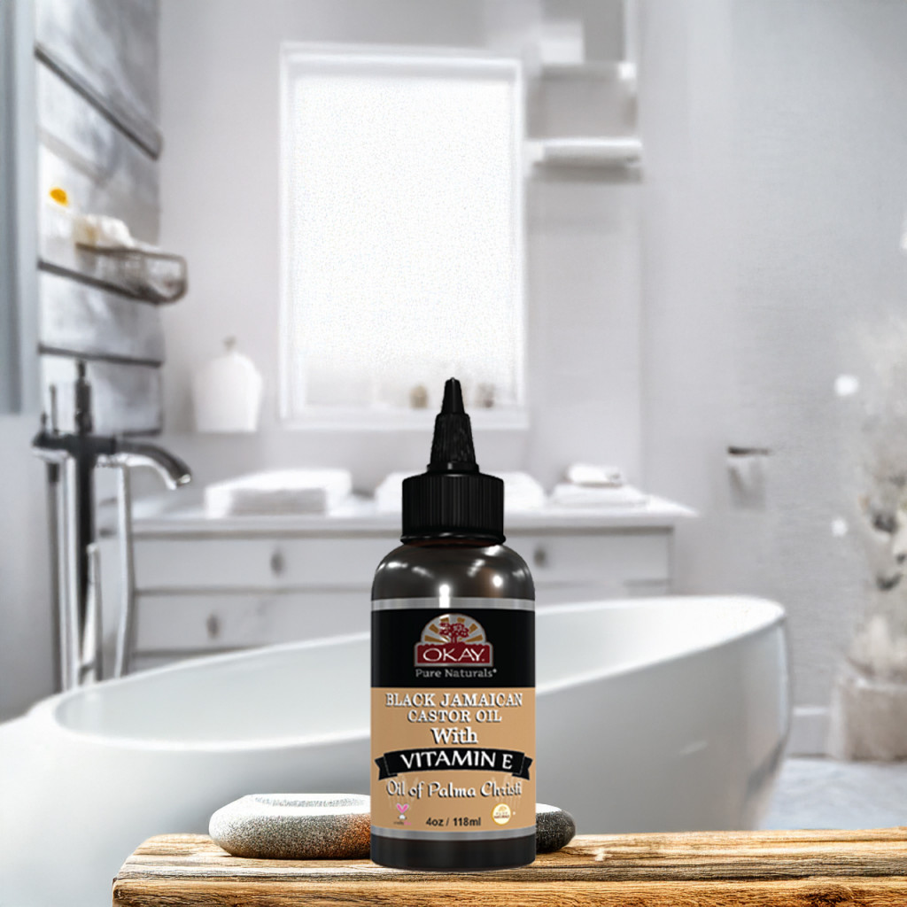 Okay Pure Naturals Black Jamaican Castor Oil with Vitamin E & Panthenol 118ml