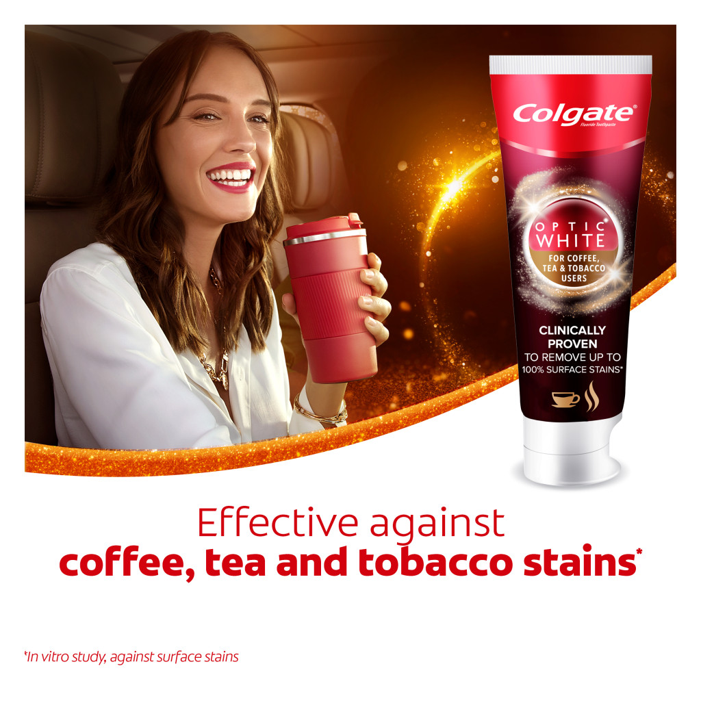 Colgate Optic White Coffee, Tea & Tobacco Stains Toothpaste 75ml