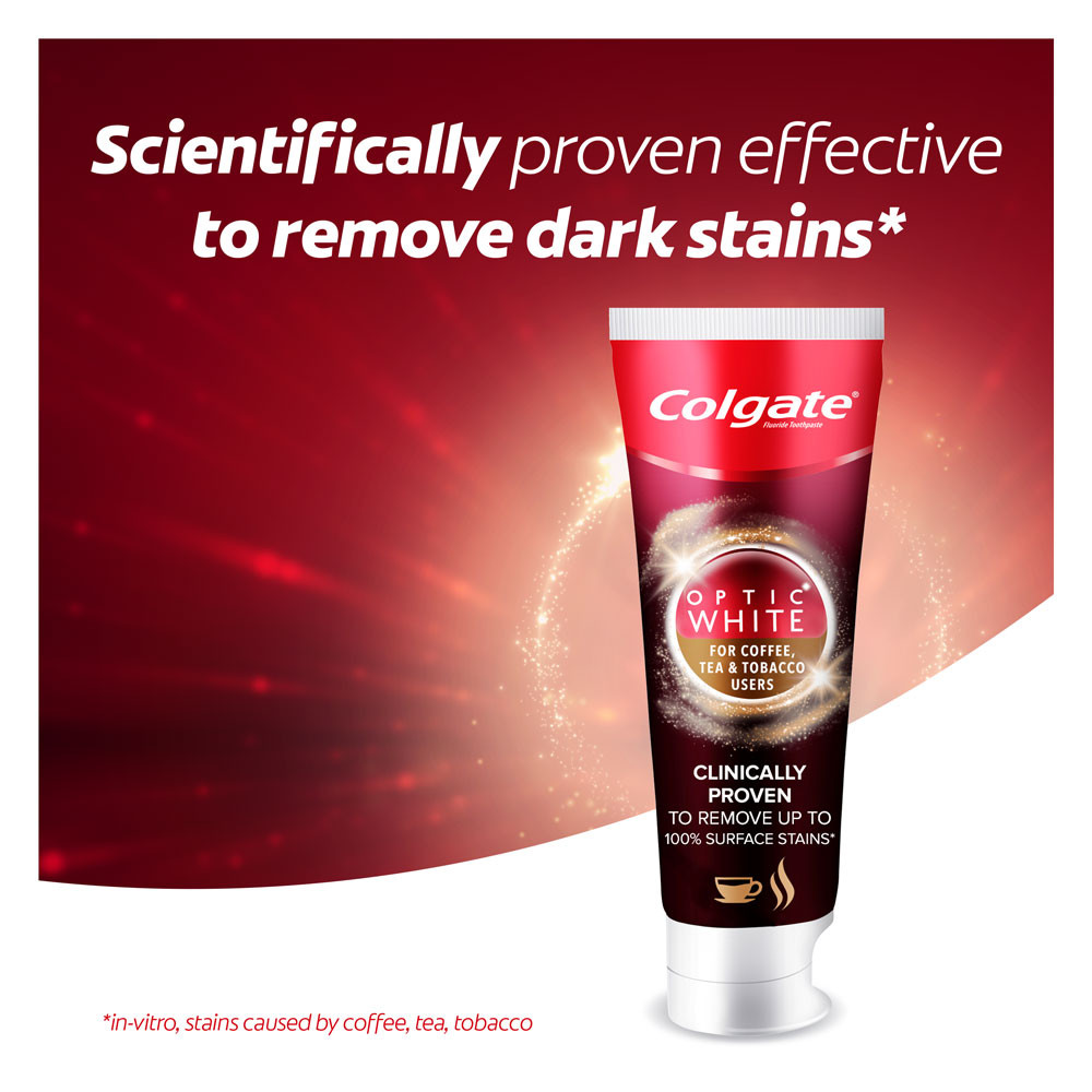 Colgate Optic White Coffee, Tea & Tobacco Stains Toothpaste 75ml