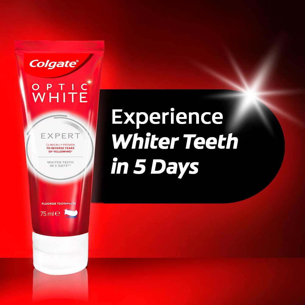 Colgate Optic White Expert Whitening Toothpaste 2x75ml