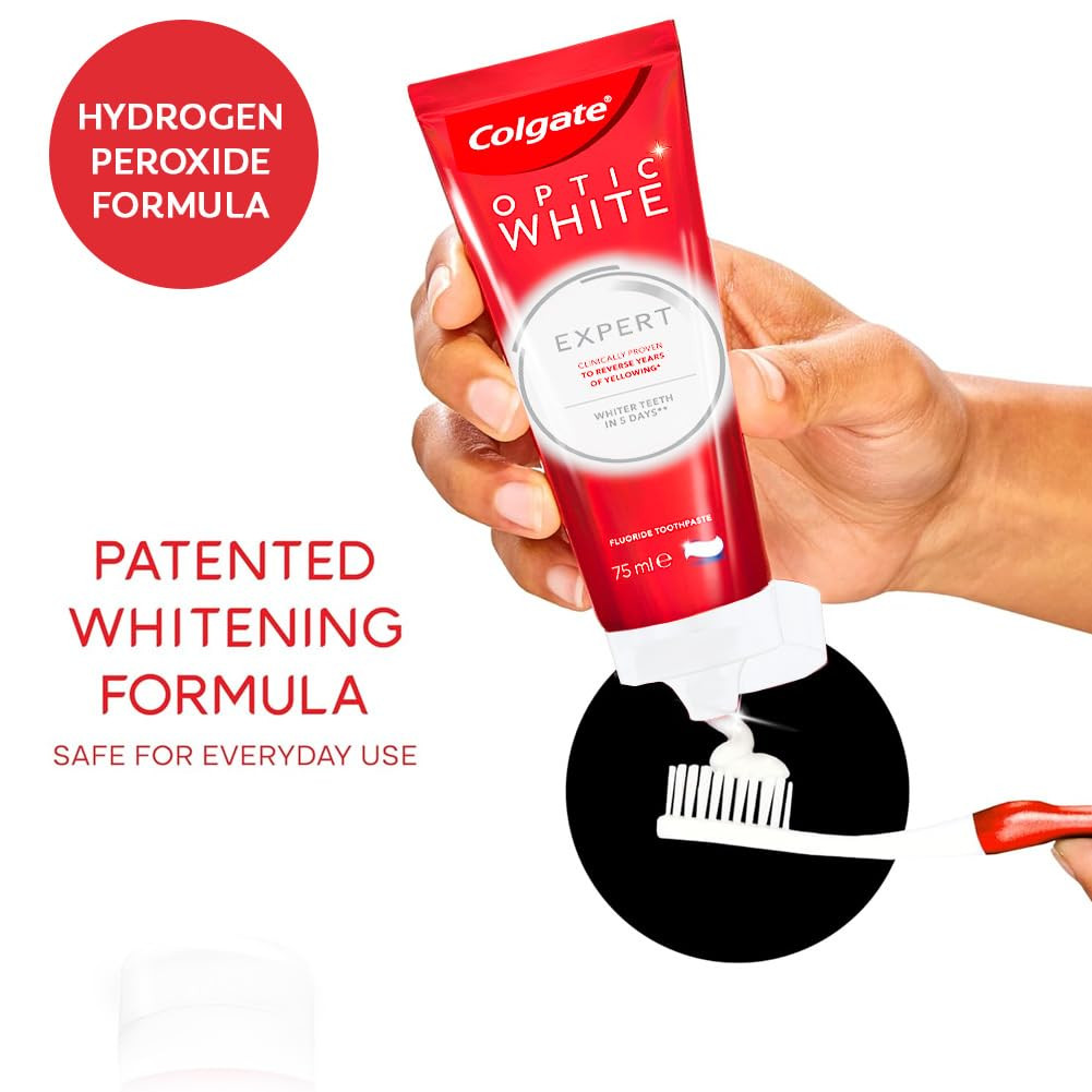 Colgate Optic White Expert Whitening Toothpaste 2x75ml