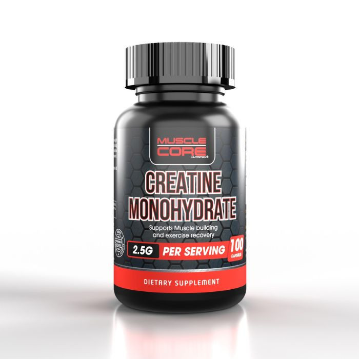 Muscle Core Creatine Monohydrate 2.5g, Strength, Power and Performance Booster, 100 Capsules