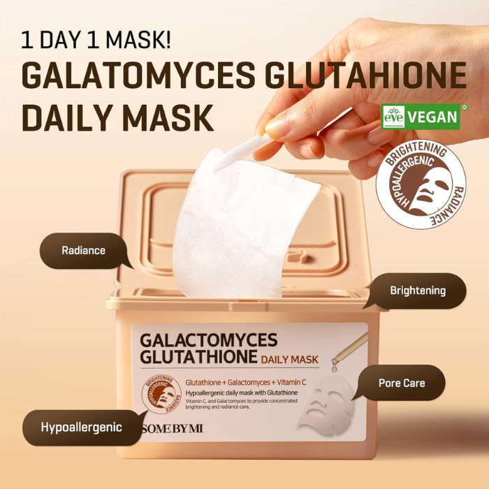 Some By Mi Galactomyces Glutathione Daily Brightening and Hydrating Facial Sheet Masks 30s