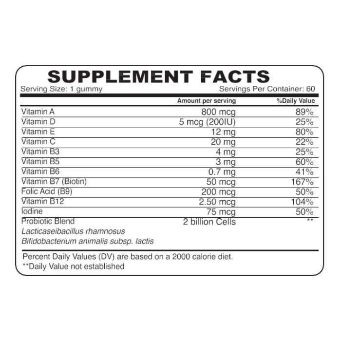 Organic Earth Kids Probiotic Gummies, Gut Health, Immunity, and Daily Multivitamins for Children, 60 pcs