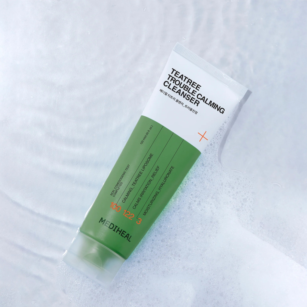 Mediheal Teatree Trouble Calming Cleanser, Gentle Daily Foam for Sensitive and Acne-Prone Skin - 120ml