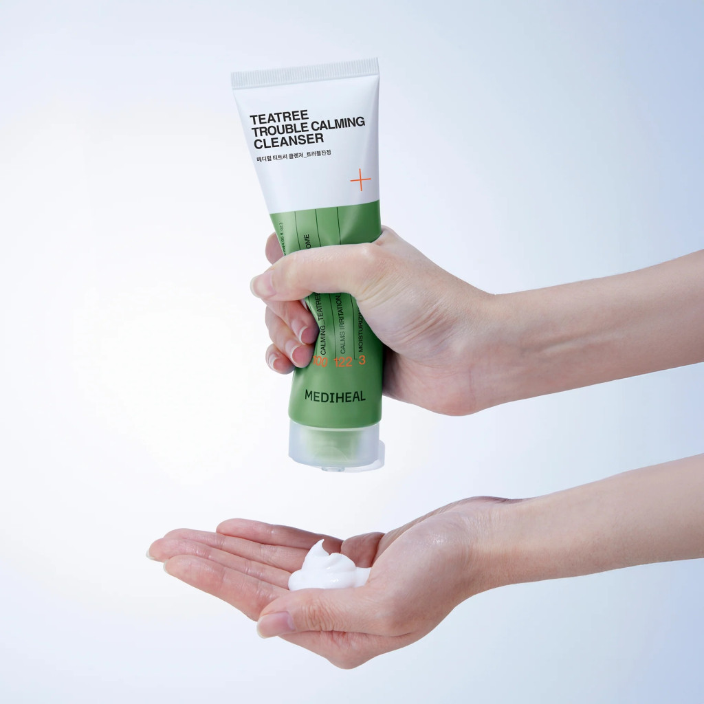 Mediheal Teatree Trouble Calming Cleanser, Gentle Daily Foam for Sensitive and Acne-Prone Skin - 120ml