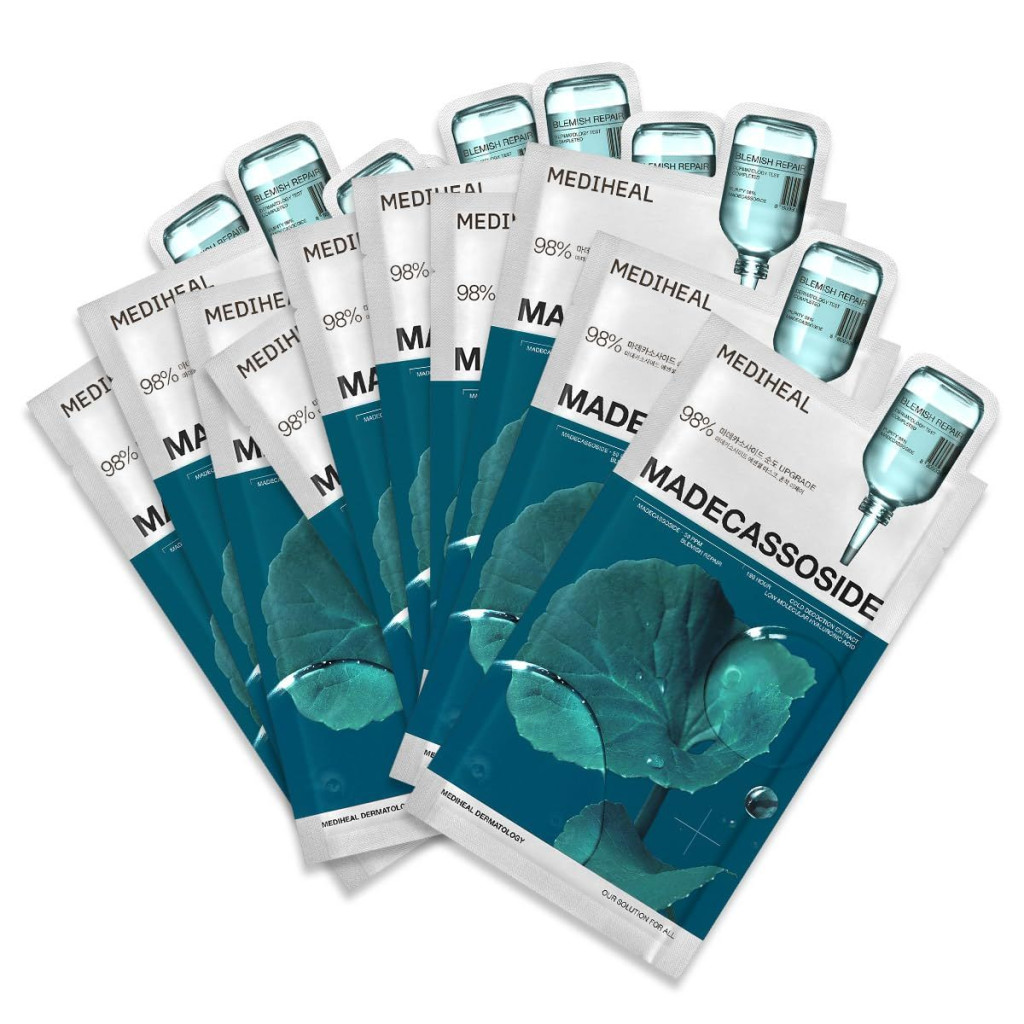 Mediheal Madecassoside, Soothing and Hydrating Sheet Mask for Redness, Blemishes, and Skin Barrier - 24ml