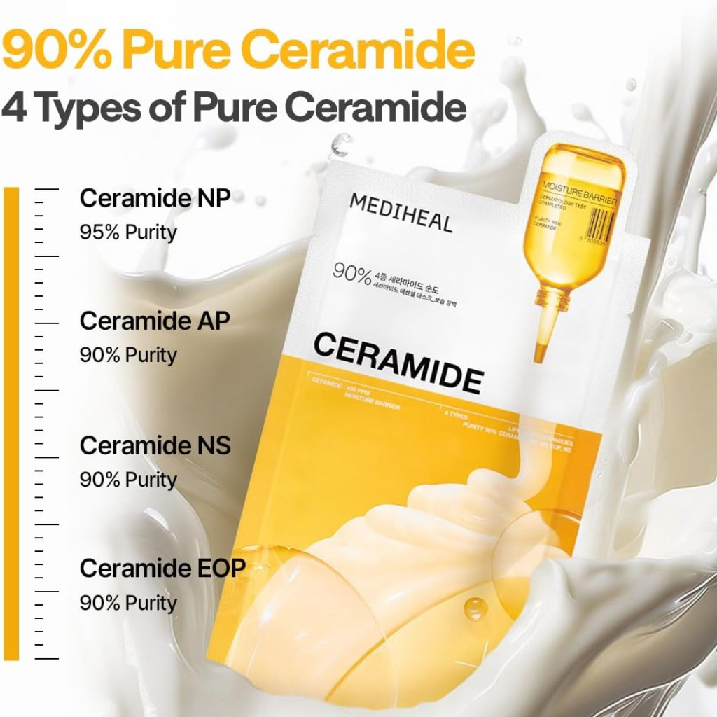 Mediheal Ceramide, Deeply Hydrating and Barrier-Strengthening Sheet Mask for Dry and Sensitive Skin - 24ml