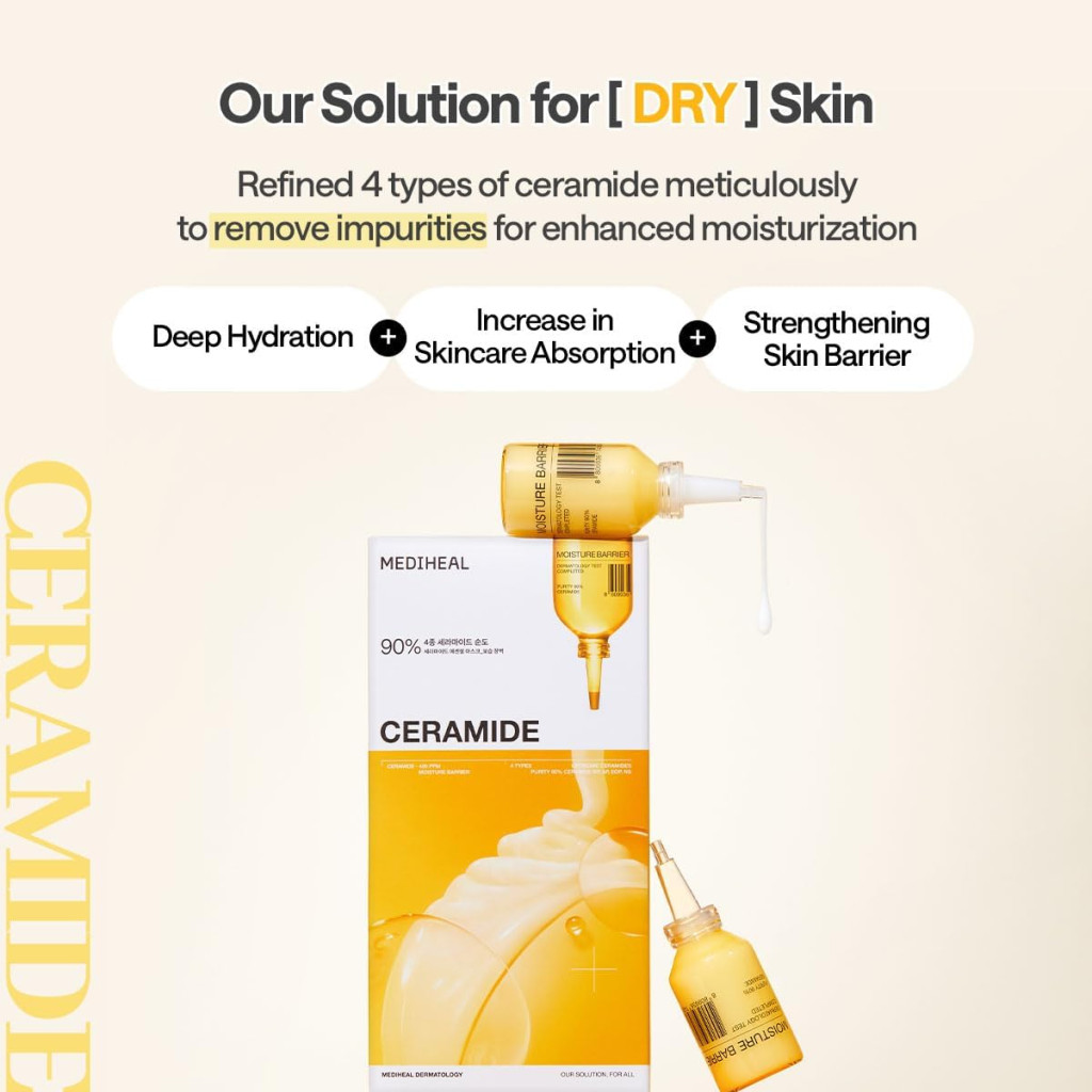 Mediheal Ceramide, Deeply Hydrating and Barrier-Strengthening Sheet Mask for Dry and Sensitive Skin - 24ml