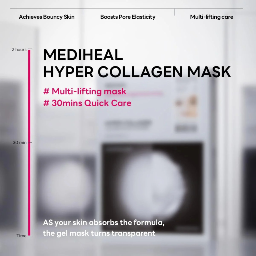 Mediheal Hyper Collagen Firming and Hydrating Gel Mask for Elasticity, Pore Refinement, Anti-Aging - 35g