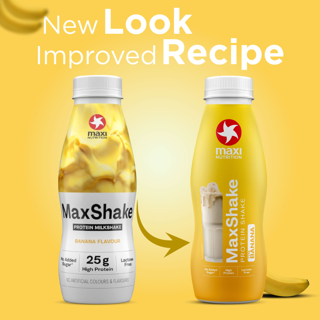 Maxi Nutrition MaxShake Protein Banana, 25g High Protein, Low Fat, No Added Sugar – 330ml
