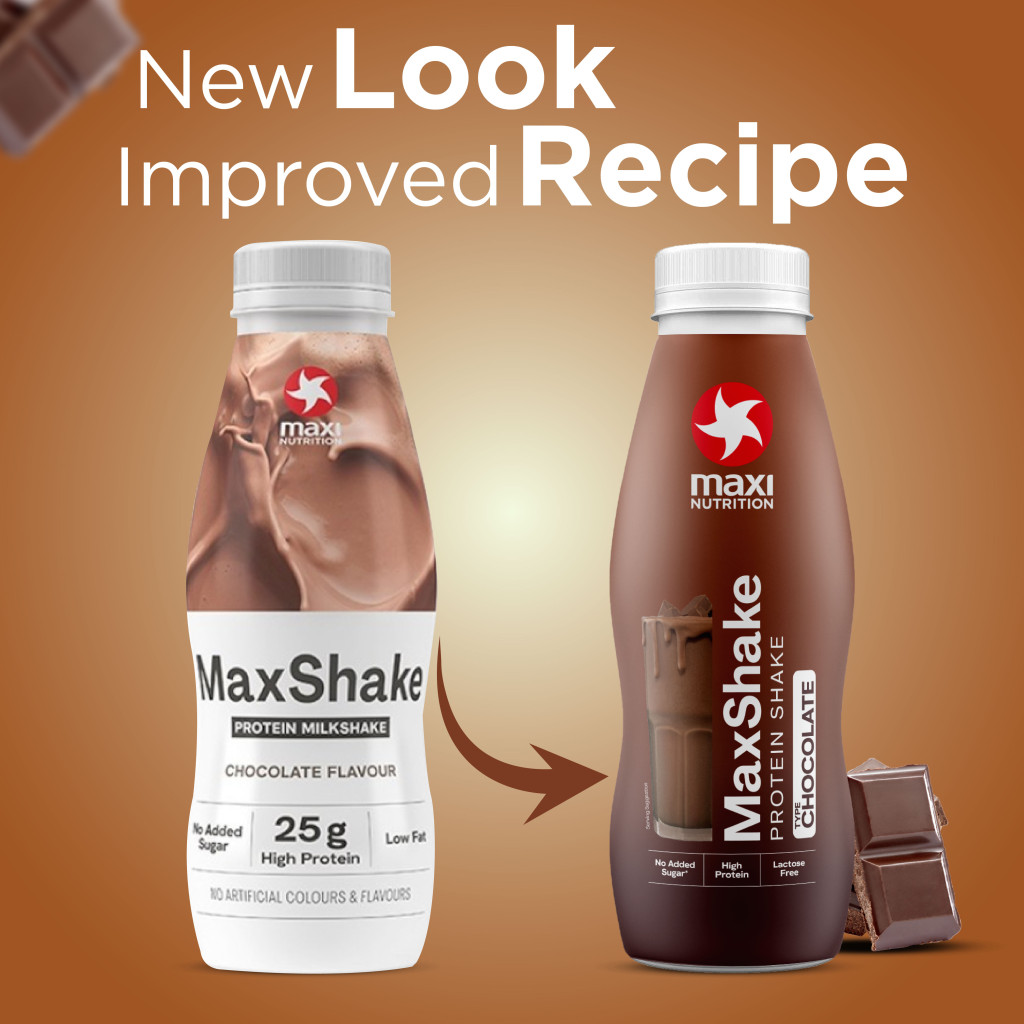 Maxi Nutrition MaxShake Chocolate, 25g High Protein, Low Fat, No Sugar Added, No Artificial Flavours – 330ml