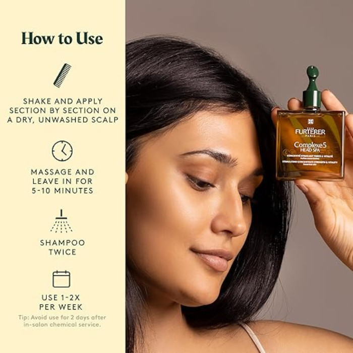 Rene Furterer Complexe 5 Head Spa Concentrate, Scalp Detox & Strengthening Oil with Essential Oils 50ml