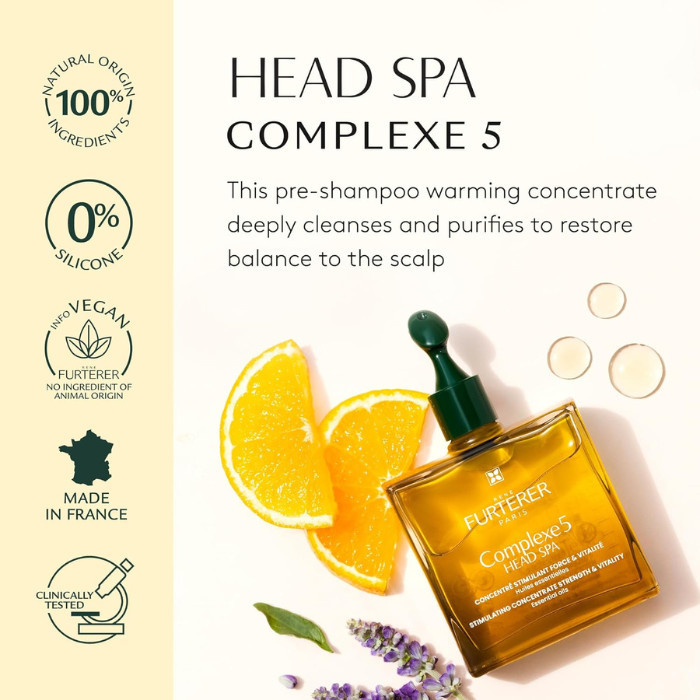 Rene Furterer Complexe 5 Head Spa Concentrate, Scalp Detox & Strengthening Oil with Essential Oils 50ml
