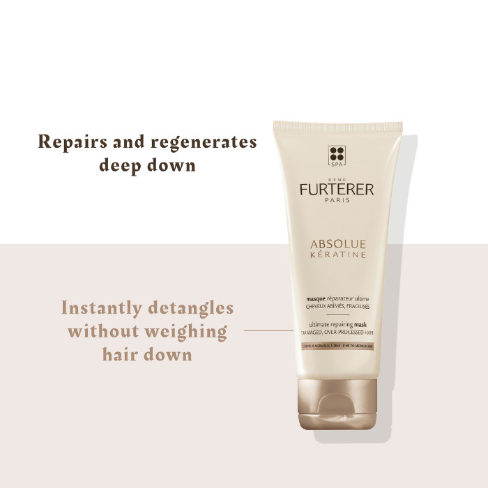 Rene Furterer Absolue Keratine Renewal Care Mask, Deep Repair Hair Mask for Damaged, Over-Processed Hair 100ml