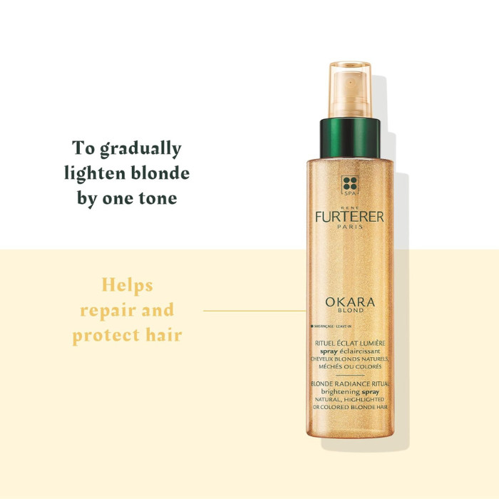 Rene Furterer Okara Blond Brightening Spray, Natural Blonde Enhancer & Shine Booster for Highlighted Hair 150ml