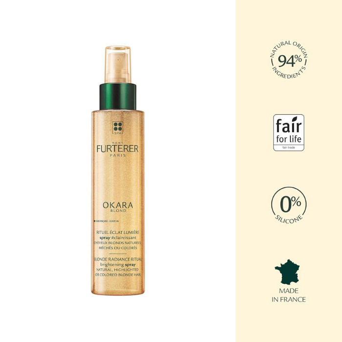 Rene Furterer Okara Blond Brightening Spray, Natural Blonde Enhancer & Shine Booster for Highlighted Hair 150ml