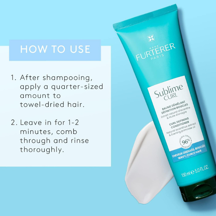 Rene Furterer Sublime Curl Defining Conditioner - Lightweight Detangling Conditioner for Wavy & Curly Hair 150ml