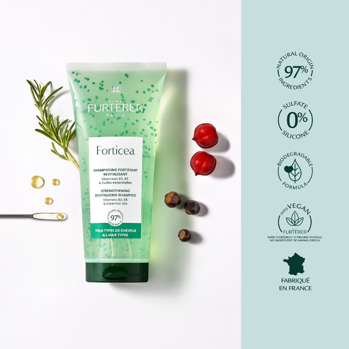Rene Furterer Forticea Strengthening Shampoo - Energizing Shampoo for Stronger, Thicker, Fuller Hair 200ml