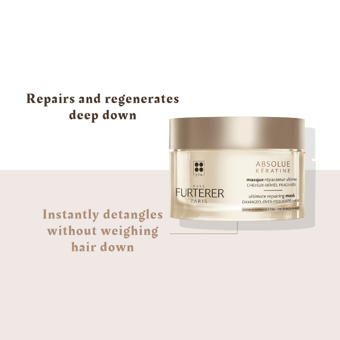 Rene Furterer Absolue Keratine Repairing Mask– Intensive Repair Mask for Damaged, Brittle & Over-Processed Hair 200ml