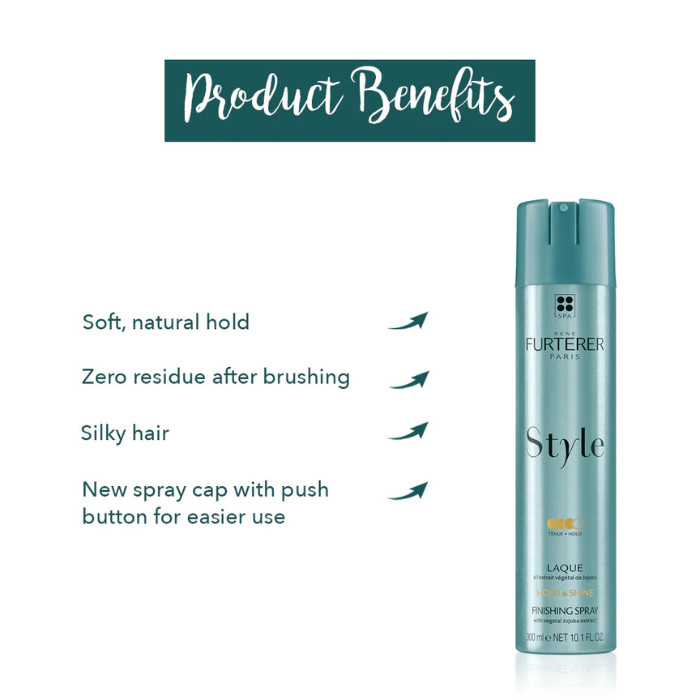 Rene Furterer Style Finishing Spray – Long-Lasting Strong Hold Hairspray with Natural Jojoba Extract 300ML