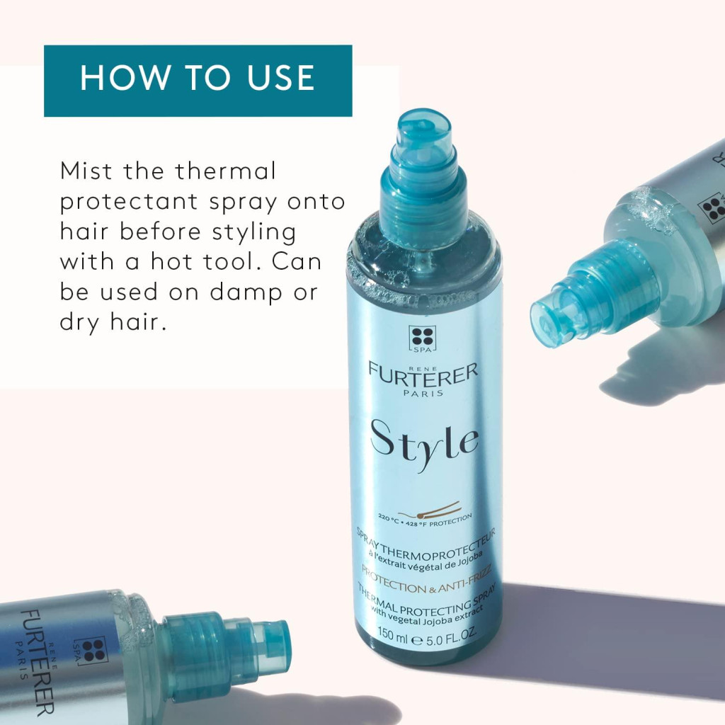 Rene Furterer Style Thermal Protecting Spray, Heat Protection, Anti-Frizz, Lightweight and Silicone-Free - 150ml