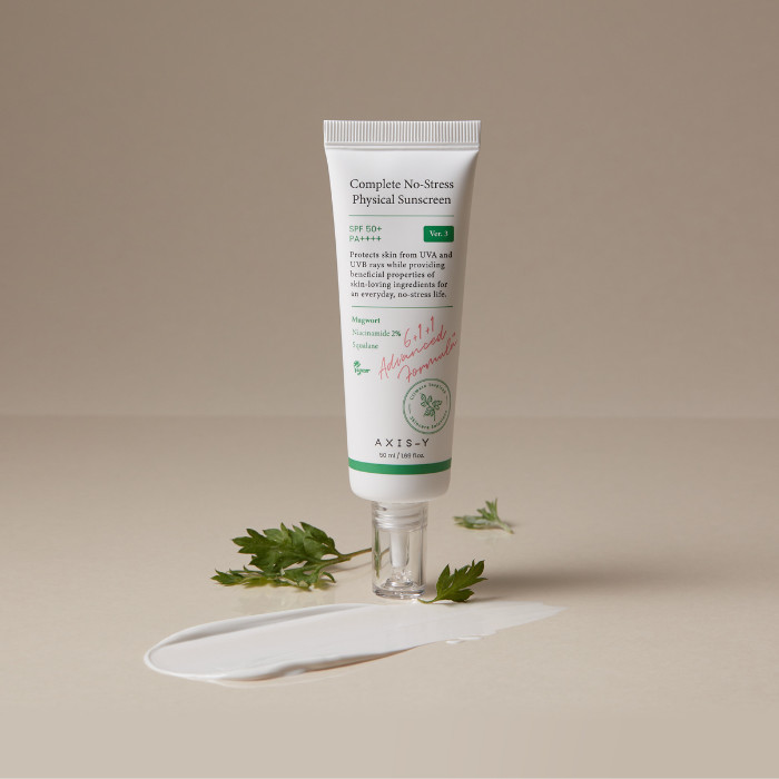Axis-Y Complete No-Stress Physical Sunscreen V3, Broad Spectrum SPF 50+, Lightweight & Gentle Protection 50ml