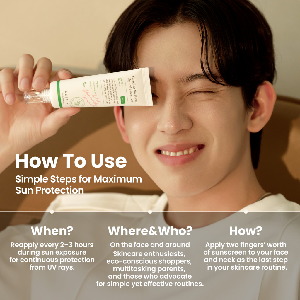 Axis-Y Complete No-Stress Physical Sunscreen V3, Broad Spectrum SPF 50+, Lightweight & Gentle Protection 50ml