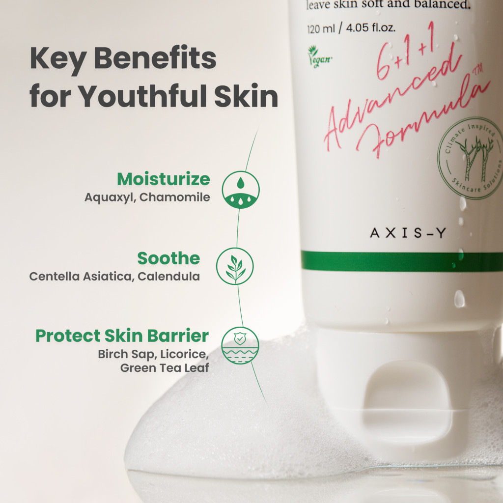 Axis-Y Sunday Morning Refreshing Cleansing Foam – pH-Balanced Face Wash for Sensitive & Oily Skin 120ml